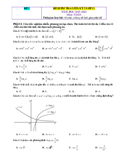 Đề thi giữa HK2 Toán 11 Kết nối tri thức (giải chi tiết)-Đề 2