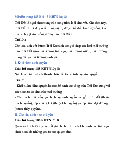 Giải Khoa học tự nhiên 8 bài 45: Sinh quyển | Kết nối tri thức