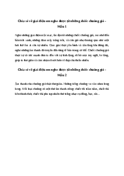 Tưởng tượng, chia sẻ về giai điệu em nghe được từ những chiếc chuông gió Tiếng việt 4 Chân trời sáng tạo