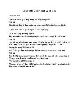 Công nghệ 6 bài 4 Sử dụng năng lượng trong gia đình Cánh Diều