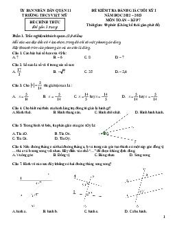 Đề cuối kỳ 1 Toán 7 năm 2022 – 2023 trường THCS Việt Mỹ – TP HCM