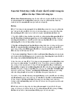 Soạn bài Trình bày ý kiến về một vấn đề xã hội trong tác phẩm văn học | Ngữ văn 11 Chân trời sáng tạo
