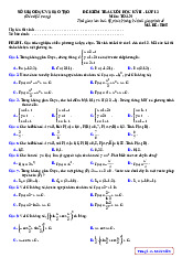 Đề kiểm tra cuối học kỳ 2 Toán 12 năm 2024 – 2025 sở GD&ĐT Bình Dương