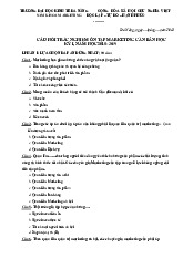 CÂU HỎI TRẮC NGHIỆM ÔN TẬP MARKETING CĂN BẢN HỌC KỲ I, NĂM HỌC 2018-2019
