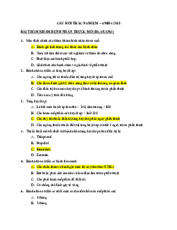 Ngân hàng câu hỏi trắc nghiệm Gây mê hồi sức (có đáp án)