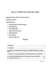 báo cáo nghiên cứu đề tài thương mại nội ngành | Môn kinh tế quốc tế
