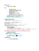 Cấu trúc dữ liệu C - Ghi chú và Lệnh Cơ bản | Môn Cấu trúc dữ liệu - Đại học Sư phạm Kỹ thuật Thành phố Hồ Chí Minh