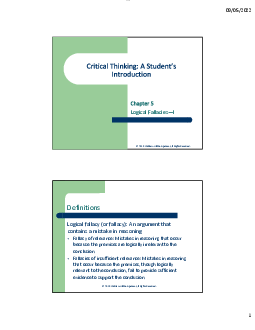 Critical Thinking Chapter 5