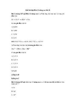 Hóa học 12 - Luyện tập: Tính chất của kim loại