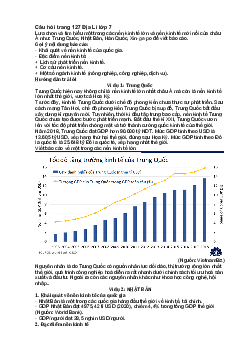 Giải SGK Địa lí 7 Bài 8: Thực hành tìm hiểu các nền kinh tế lớn và kinh tế mới nổi ở châu Á - Chân trời sáng tạo