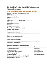 Bài tập tiếng Anh lớp 4 Unit 12 What does your father do? có đáp án