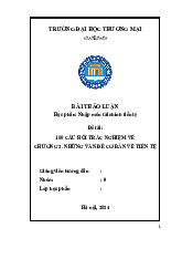 100 câu hỏi trắc nghiệm chương 2 | Bài thảo luận tài chính tiền tệ