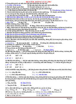 Bài tập trắc nghiệm vật lý lớp 11 cả năm (có đáp án)