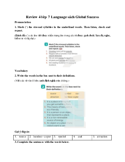 Review 4 lớp 7 Language sách Global Success