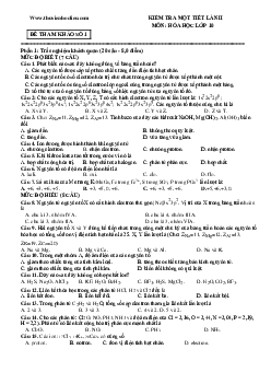 TOP 10 đề kiểm tra 1 tiết hóa 10 chương 2 bảng tuần hoàn (có đáp án)
