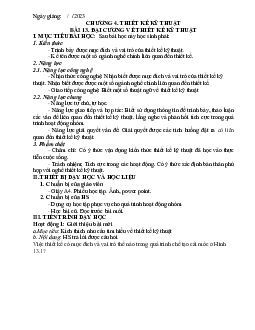 Giáo án Công nghệ 8 Bài 13: Đại cương về thiết kế kĩ thuật | Chân trời sáng tạo