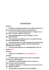 Đề cương Leadership - Quản trị học | Trường Đại học Kinh tế, Đại học Quốc gia Hà Nội