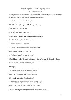 Tiếng Anh 6 Unit 1: Language Focus | Explorer English