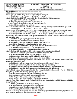 Đề ôn thi thpt môn lịch sử 12 năm 2024 trường thpt tiên du (có đáp án)