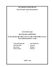 Đề tài: đánh giá hiện trạng công tác quản lý môi trường của khu Công nghiệp sài đồng b – hà nội môn Quản lý môi trường  | Học viện Nông nghiệp Việt Nam