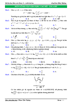 Một số bài tập vận dụng cao mũ và logarit có đáp án và hướng dẫn giải