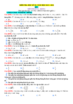 Bộ đề kiểm tra học kỳ 2 Toán 11 Kết nối tri thức (có đáp án)