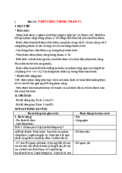 Bài 10 | Giáo án học kì 1 | Toán 1| Kết nối tri thức với cuộc sống (Cả năm)