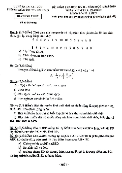 Đề thi học kì 2 Toán 7 năm 2018 – 2019 phòng GD&ĐT Thủ Đức – TP HCM