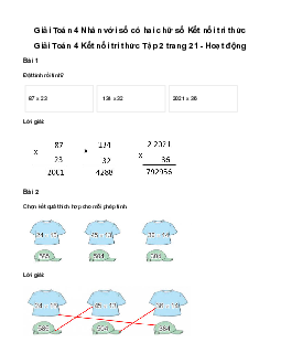 Giải Toán lớp 4 Bài 43: Nhân với số có hai chữ số | Kết nối tri thức