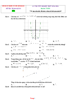 Đề ôn thi THPTQG môn Toán năm 2024 phát triển từ đề minh họa - Đề 5 (có đáp án)