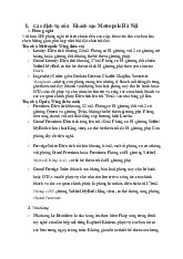 Các dịch vụ của Khách sạn Metropole Hà Nội môn Kinh tế tài nguyên  | Học viện Nông nghiệp Việt Nam