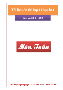 Tài liệu ôn thi Toán 11 học kỳ 1 năm học 2018 – 2019 – Lê Văn Đoàn