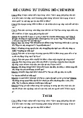 Các Câu Hỏi & Đáp Án môn Tư tưởng Hồ Chí Minh | Trường Đại học Khoa học Tự nhiên, Đại học Quốc gia Thành phố Hồ Chí Minh