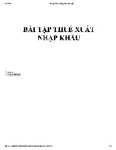 Tổng hợp bài tập thuế xuất nhập khẩu ( có lời giải) | Trường Đại học Tài Chính - Marketing