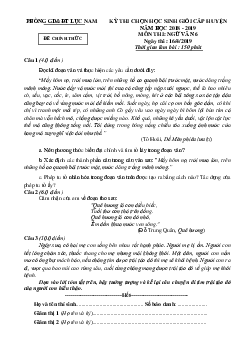 Đề thi học sinh giỏi môn Ngữ Văn lớp 6 phòng GD&ĐT Lục Nam năm 2018 - 2019