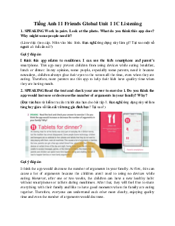 Giải Tiếng Anh 11 Unit 1 1C Listening | Friends Global
