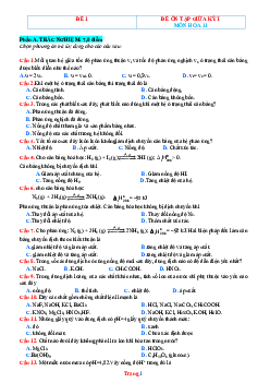 Bộ đề ôn tập giữa học kì 1 Hóa 11 năm học 2023 - 2024