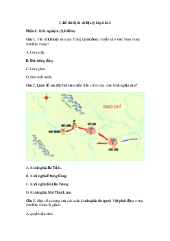Đề thi học kì 2 lớp 6 môn Lịch sử và Địa lí Chân trời sáng tạo năm 2024 - Đề 2