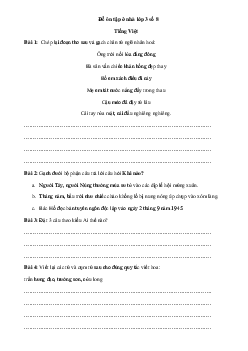 Đề ôn tập ở nhà lớp 3 số 8 - (Ngày 11/3)