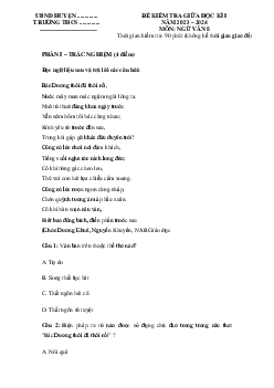 Đề thi giữa học kì 1 môn Ngữ văn 8 năm 2023 - 2024 sách Kết nối tri thức với cuộc sống -  Đề 4