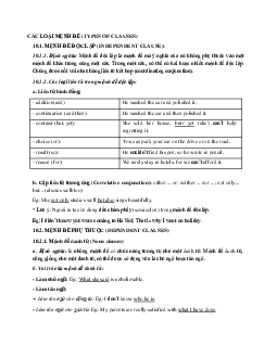 Tóm tắt lý thuyết các loại mệnh đề trong Tiếng Anh