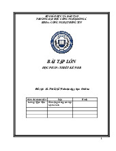Bài Tập Lớn Môn Thiết Kế Web: Thiết Kế Website Dạy Học Online. Môn Ứng dụng Web | Đại học Trường Đại học Phenika.