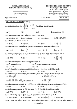 Đề kiểm tra giữa học kỳ 1 Toán 10 năm 2020 – 2021 trường THPT Ngô Gia Tự – Đắk Lắk