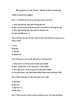 Đề cương ôn tập học kì 2 môn Tin học 7 sách Kết nối tri thức với cuộc sống