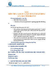 Bài 1: Kiến trúc Cơ Bản và Nguyên Lý Hoạt Động của Máy Tính Điện Tử môn Kiến trúc máy tính | Trường đại học Mở Hà Nội