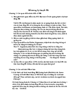 Đề cương lý thuyết ôn tập môn Nhập môn PR theo từng chương | Học viện Công nghệ Bưu chính Viễn thông