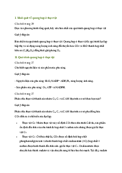 Bài 4: Quang hợp ở thực vật | Giải Sinh 11 Cánh diều