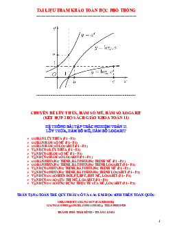 Tài liệu chuyên đề bất phương trình mũ và bất phương trình lôgarit