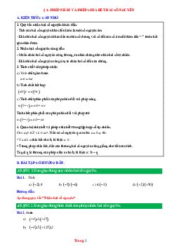 Phương pháp giải Bài 4: Phép nhân và phép chia hết hai số nguyên Toán 6 Chân trời sáng tạo