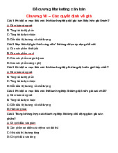 Đề cương Marketing căn bản Chương VII: Các quyết định về giá. Môn Marketing căn bản (Phenikaa) | Đại học Trường Đại học Phenika.